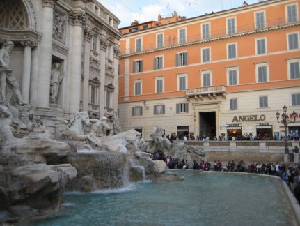 Trevi Fountain located in the Trevi Piazza.