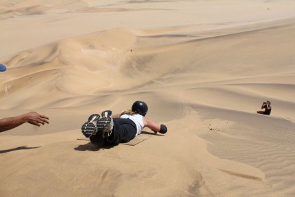 Liss sand boarding Liss starting her epic journey to reach her top speed of 71km/h